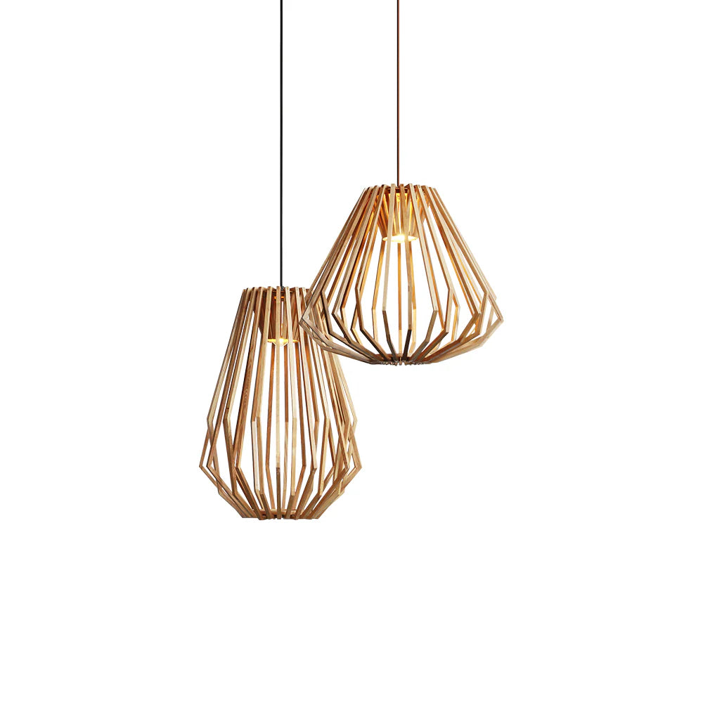 Wood Cage Pendant Lamp