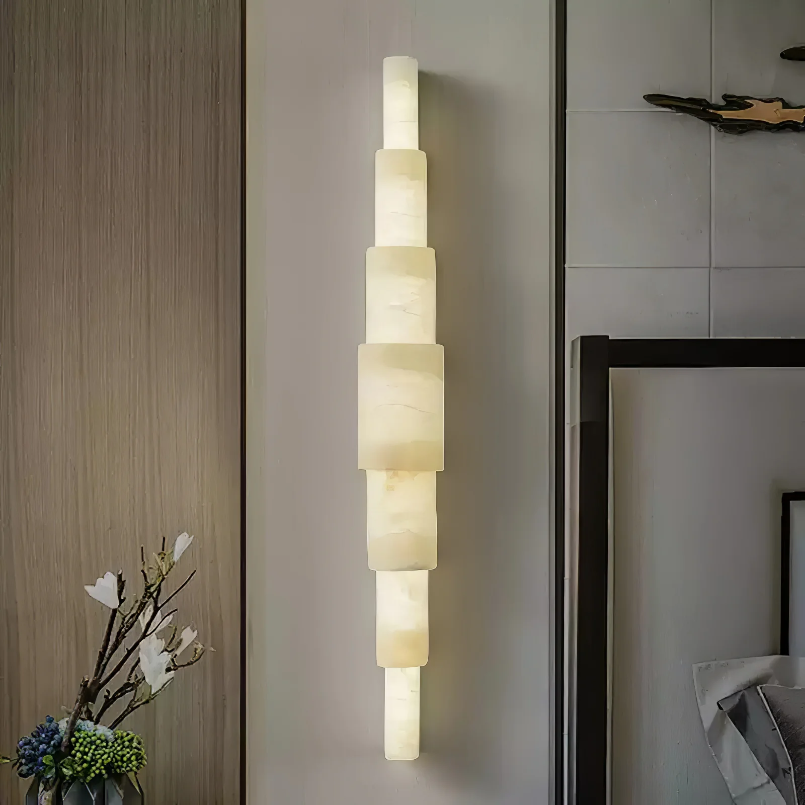 Melange Alabaster Wall Sconce