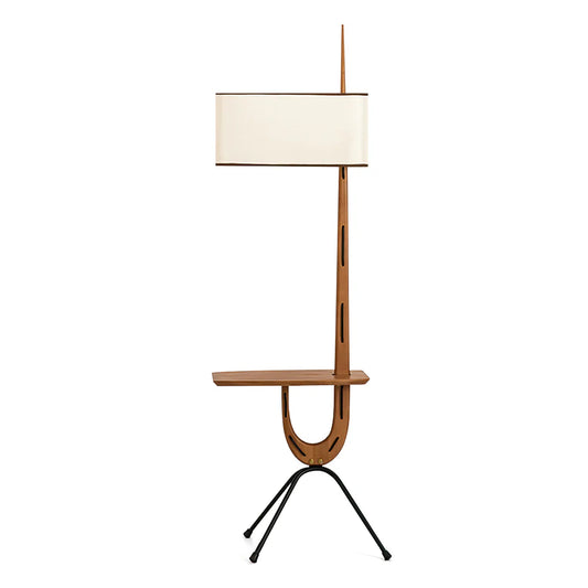 Rispal Giraffe Floor Lamp – Mid-Century Wooden Adjustable Reading Lamp for Living Room, Walnut