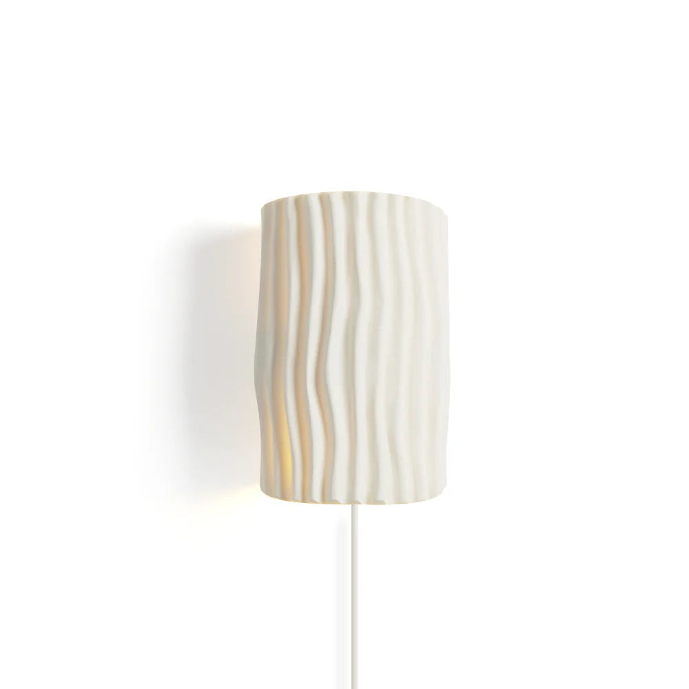 Pleated Resin Plug In Wall Lamp