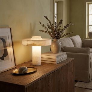 Natural Alabaster E26 Table Lamp