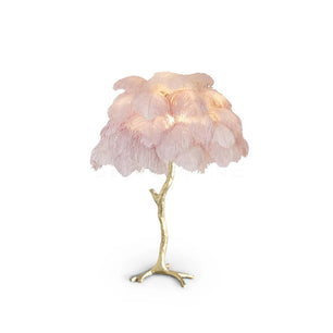 Ostrich Feather Table Lamp