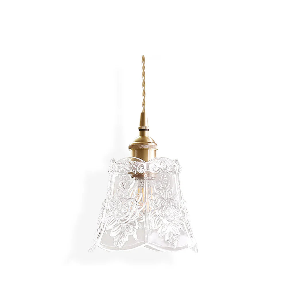 Vintage Clear Glass Pendant Lamp