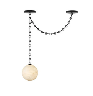 Alabaster Stone Sphere Multi-Light Chandelier