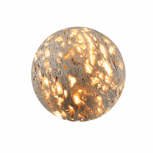 Aura Yellow Travertine Orb Sconce