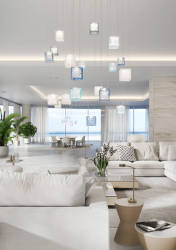 Square Multi Crystal Light Pendant Chandelier