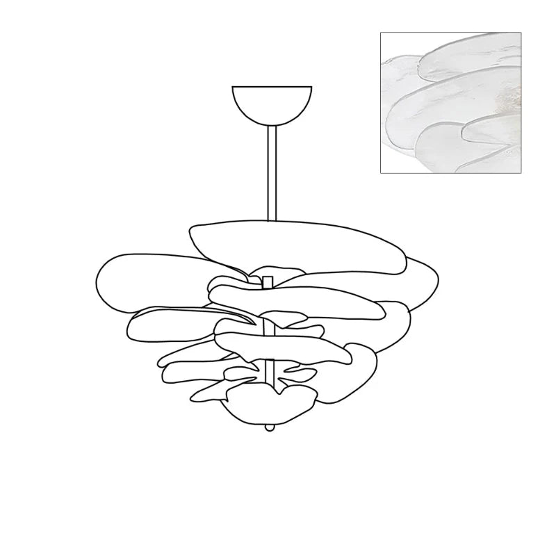 Lotus Leaf Murano Chandelier