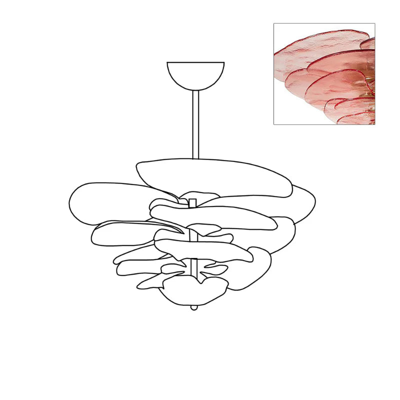 Lotus Leaf Murano Chandelier