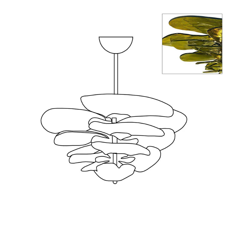 Lotus Leaf Murano Chandelier