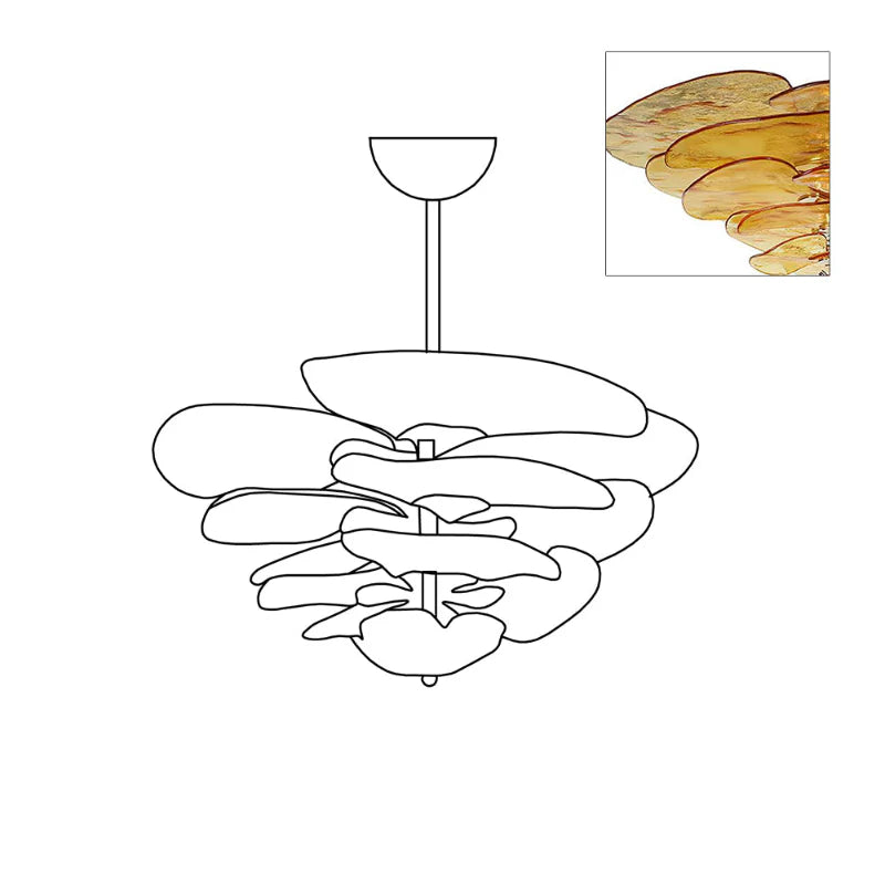 Lotus Leaf Murano Chandelier