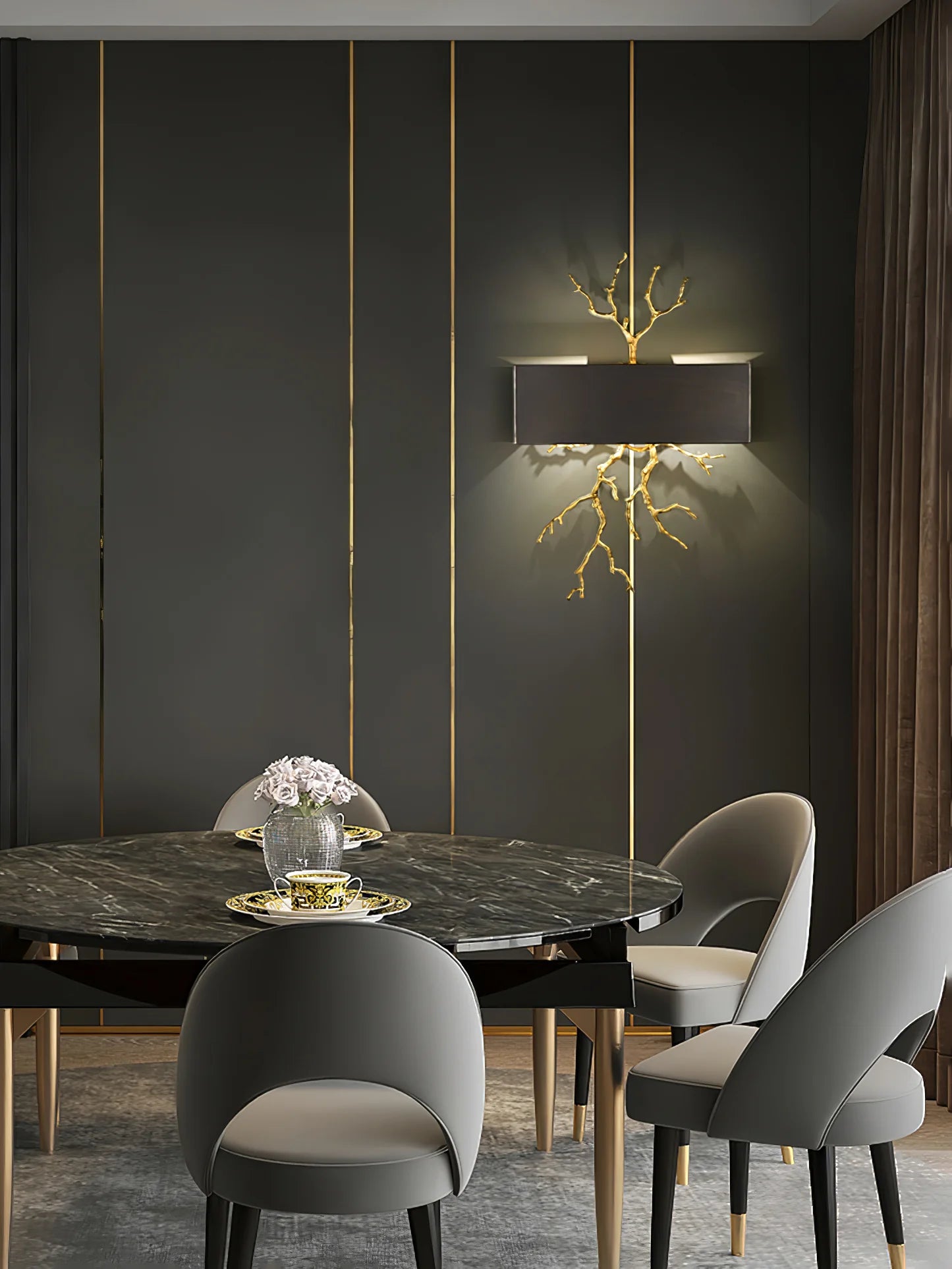 Brass Branch Wall Lamp