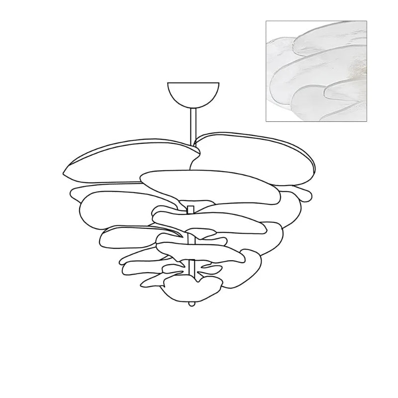 Lotus Leaf Murano Chandelier