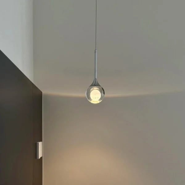 Moon Clear Glass Ball Pendant Light