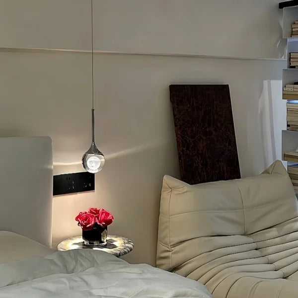 Moon Clear Glass Ball Pendant Light
