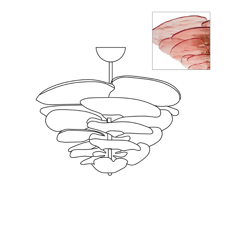 Lotus Leaf Murano Chandelier