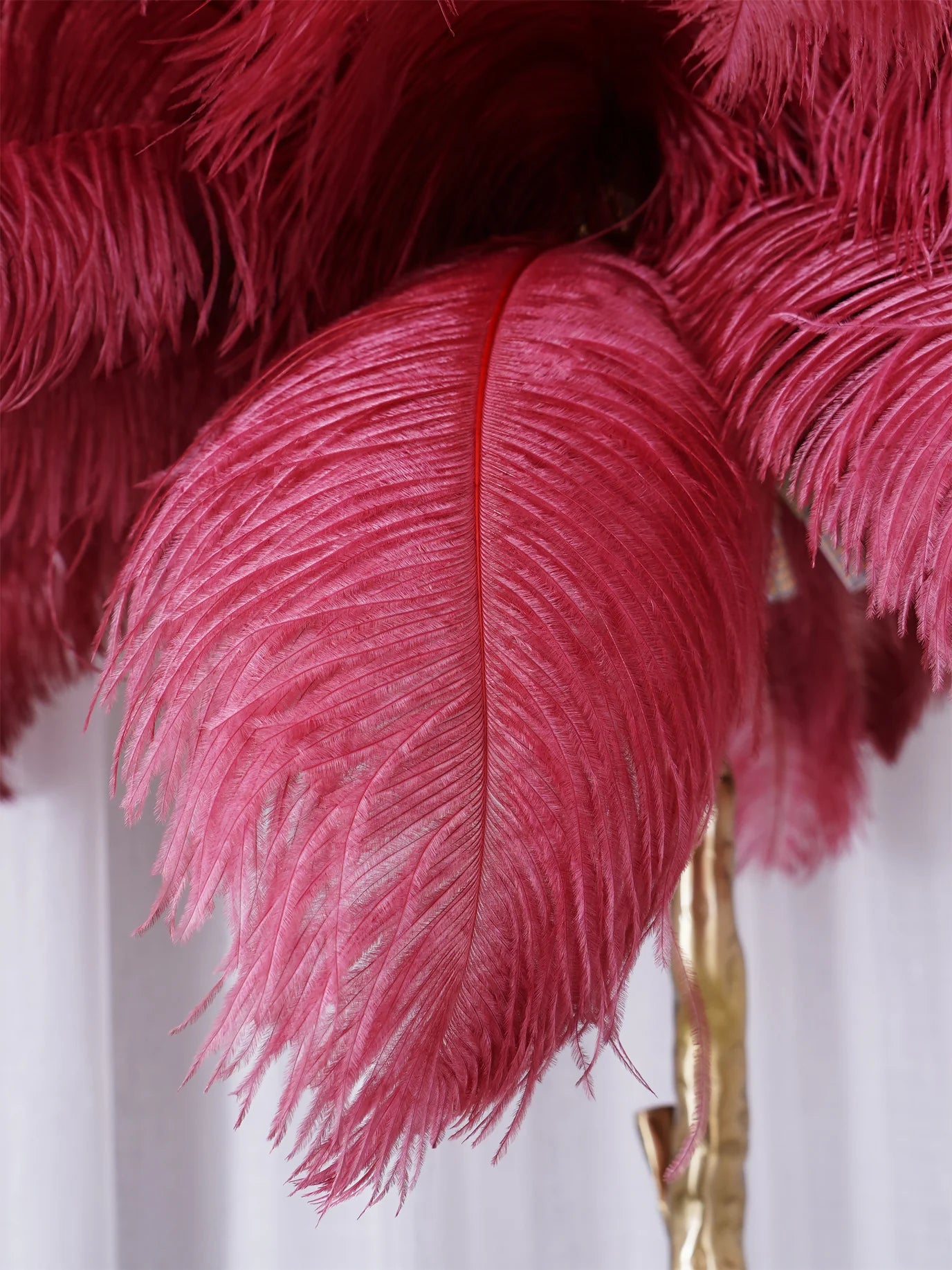 Ostrich Feather Brass Floor Lamp