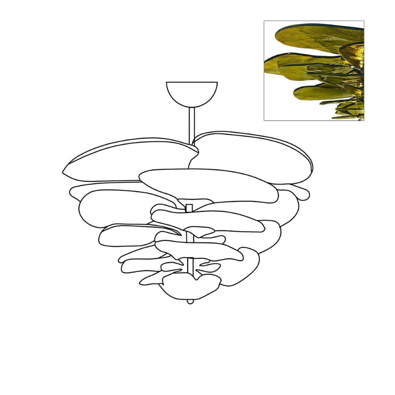 Lotus Leaf Murano Chandelier