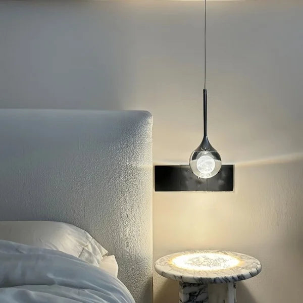 Moon Clear Glass Ball Pendant Light