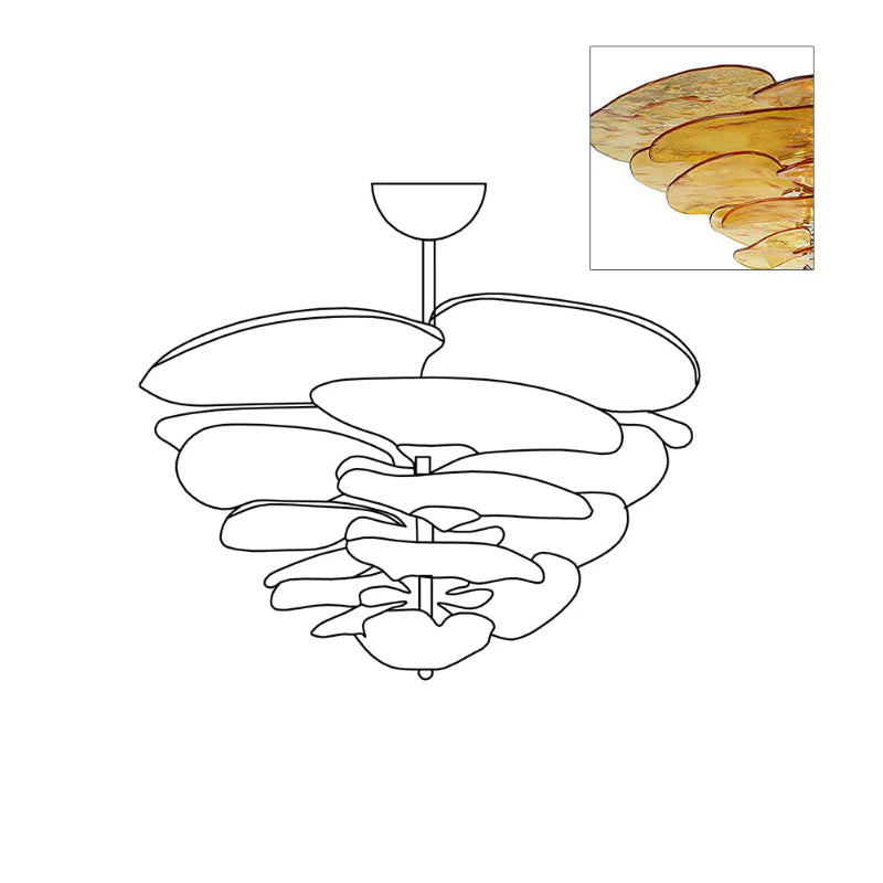 Lotus Leaf Murano Chandelier