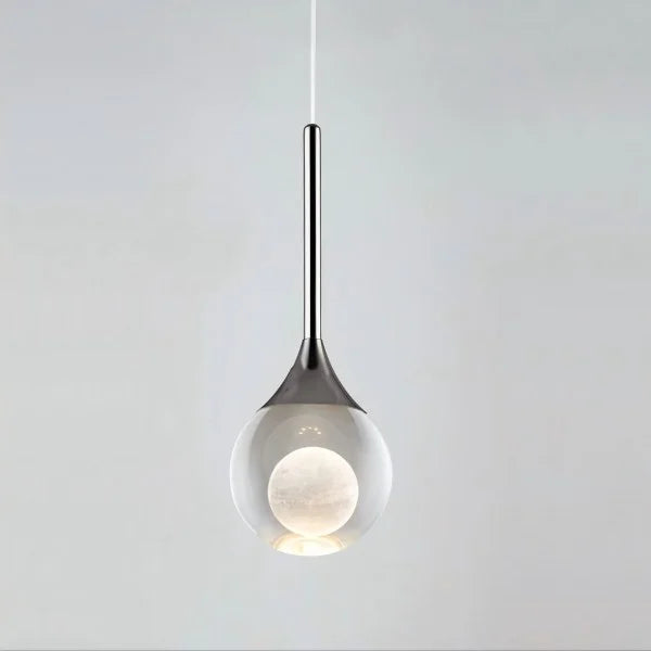 Moon Clear Glass Ball Pendant Light