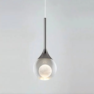 Moon Clear Glass Ball Pendant Light