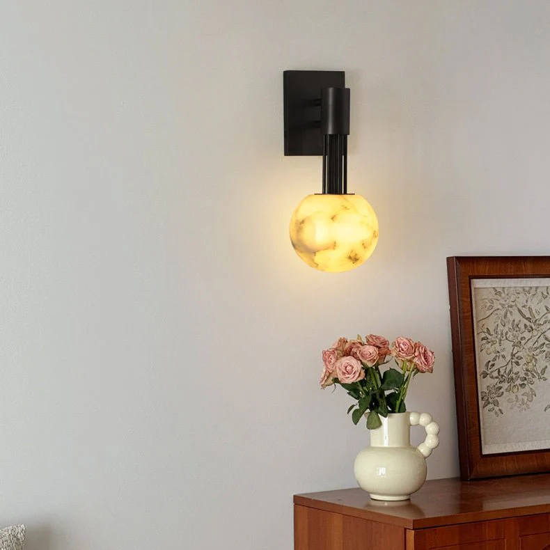 The Volterra Alabaster Orb Sconce