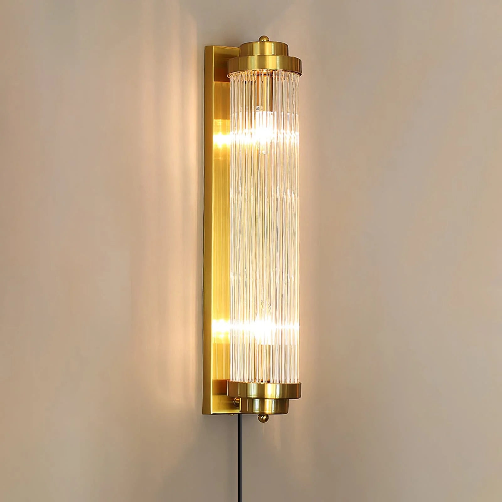 Pillar Offset Plug In Wall Lamp