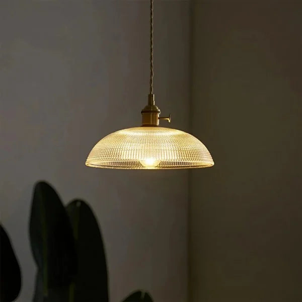 Vintage Copper Bowl Glass Pendant Light S121