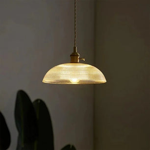 Vintage Copper Bowl Glass Pendant Light S121