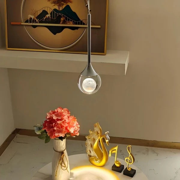 Moon Clear Glass Ball Pendant Light