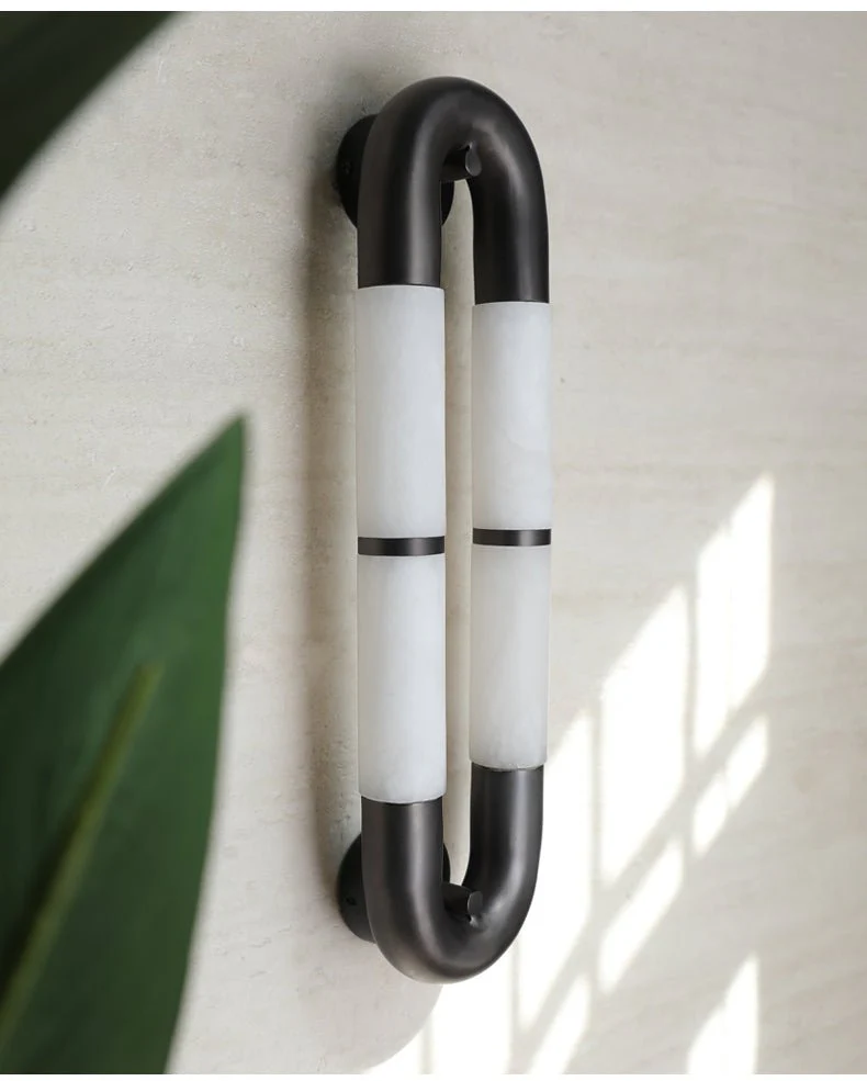 Volterra Dual-Crescent Alabaster Sconce