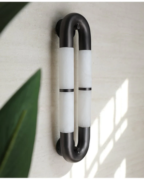 Volterra Dual-Crescent Alabaster Sconce