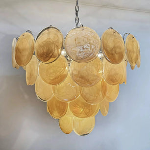 Vintage Yellow Round Murano Chandelier