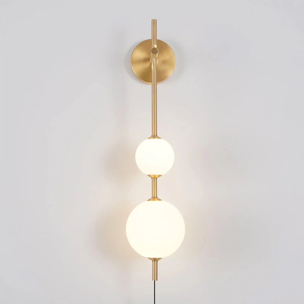 Vertical Globe Plug In Wall Lamp