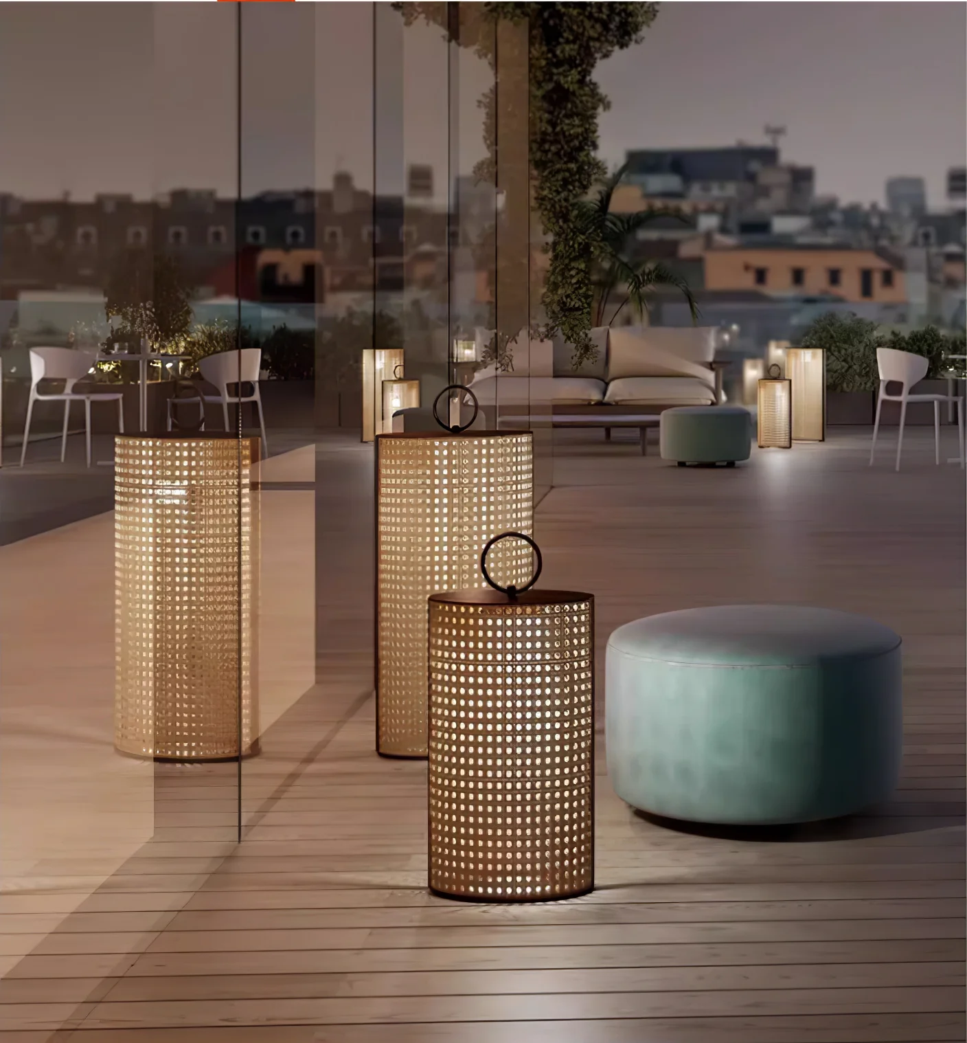 Outdoor Portable Rattan Solar Lamp
