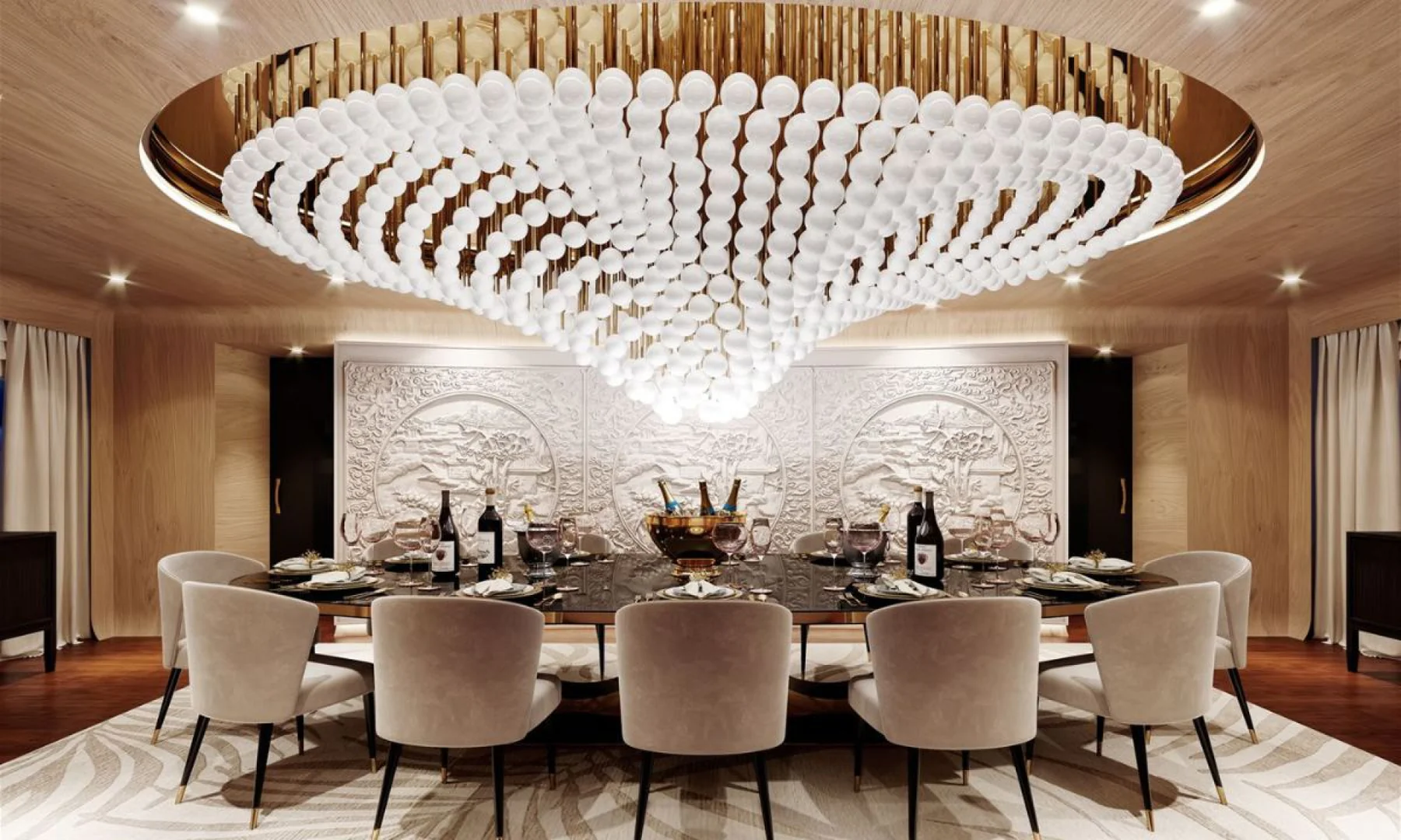 Pearl Wave Bespoke Chandelier