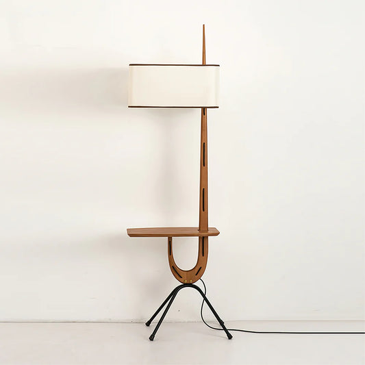 Rispal Giraffe Floor Lamp – Mid-Century Wooden Adjustable Reading Lamp for Living Room, Walnut