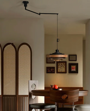 Layered Disc Swing Arm Pendant Light