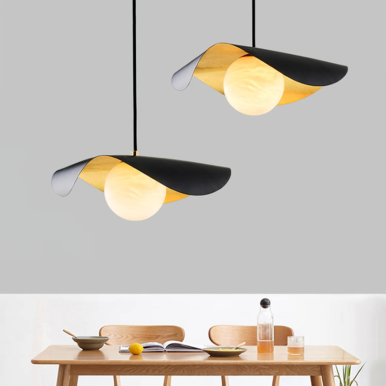 Curved Shell Pendant Light