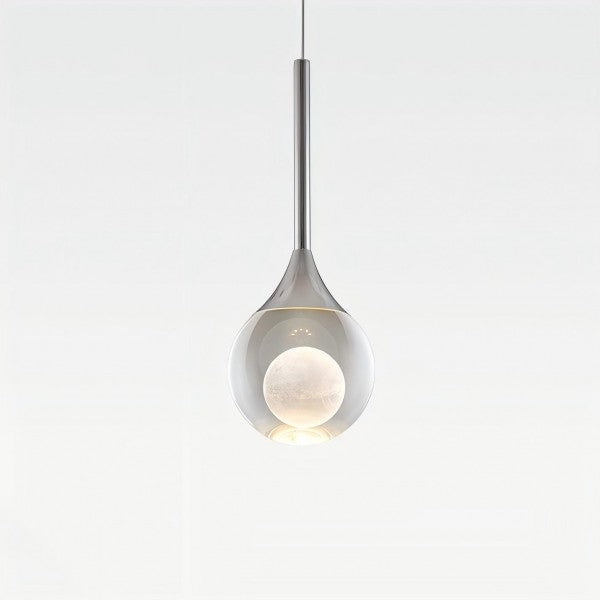 Moon Clear Glass Ball Pendant Light