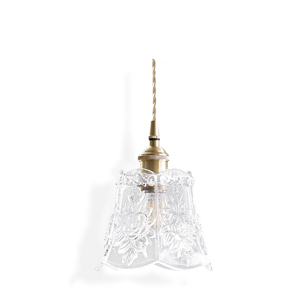 Vintage Clear Glass Pendant Lamp