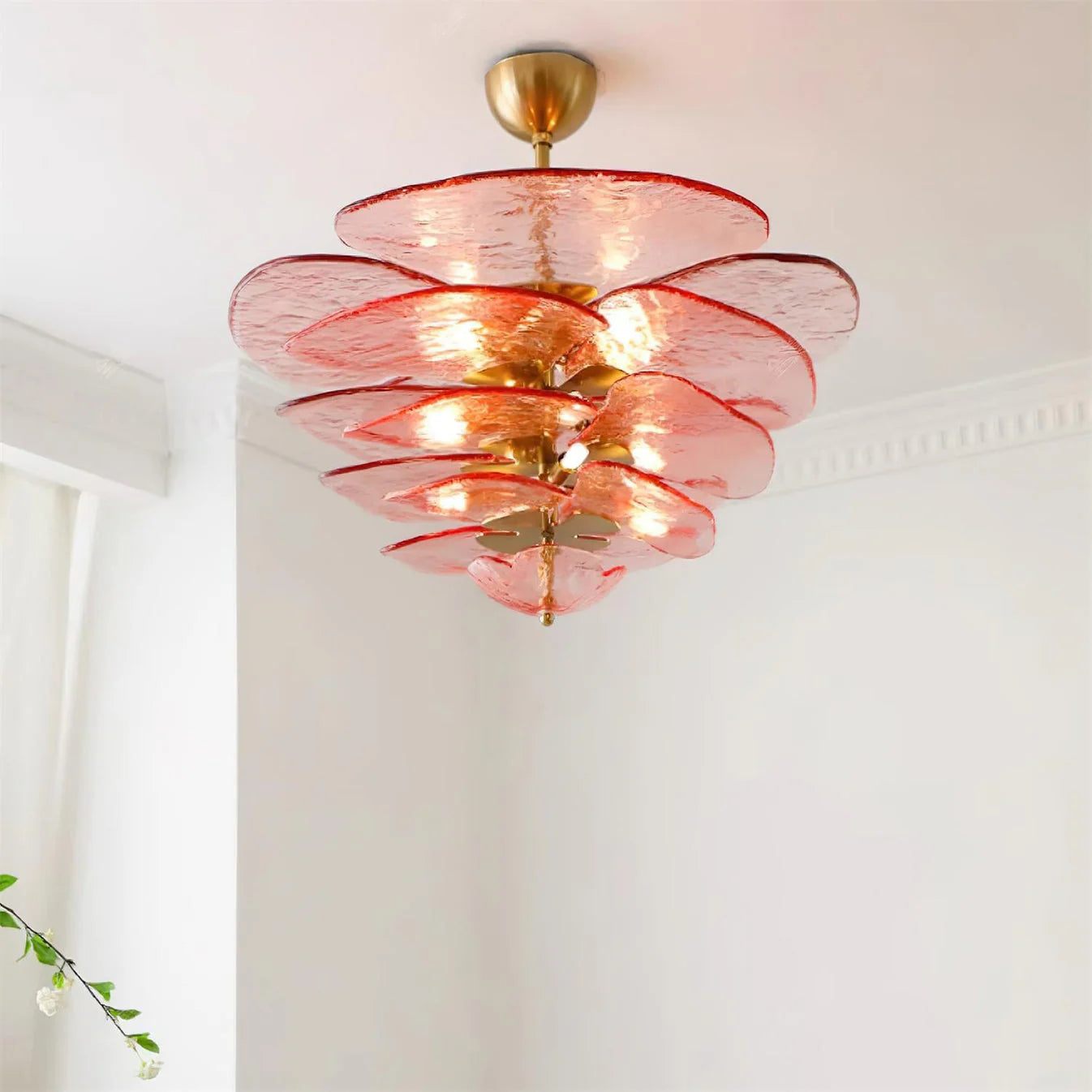 Lotus Leaf Murano Chandelier