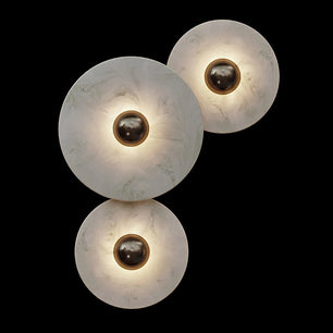 Round Alabaster Combination Wall Lamp