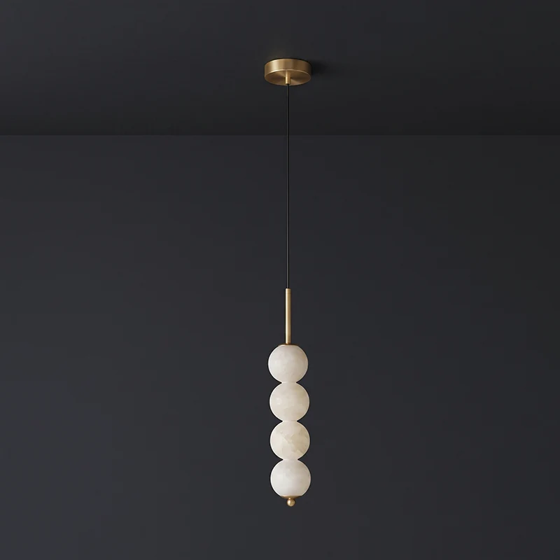 Alabaster Bead Pendant Light