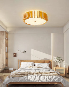 Wooden Drum Ceiling Lamp