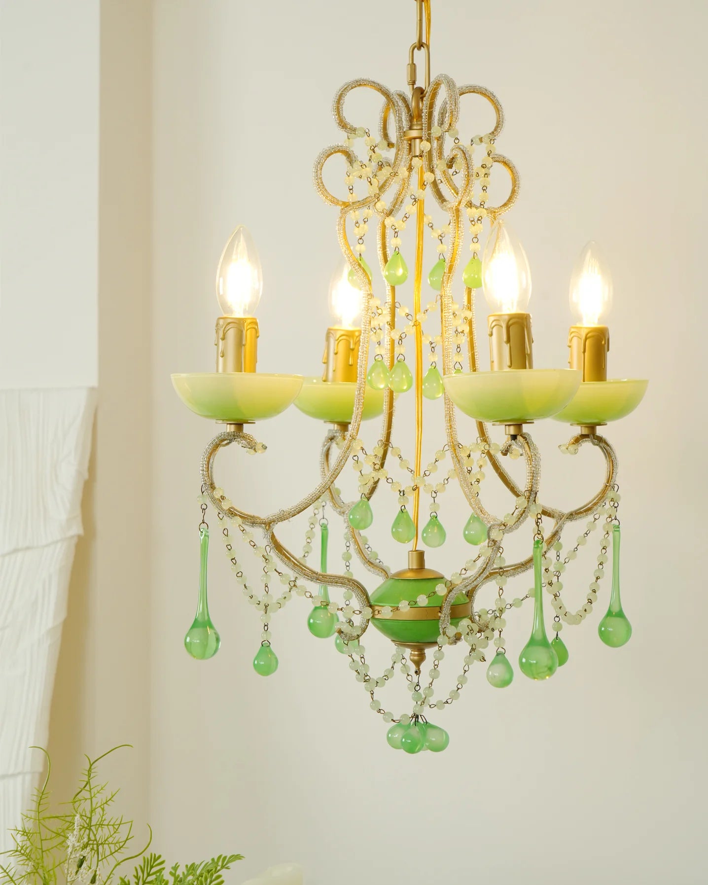 Murano Green Drops Chandelier