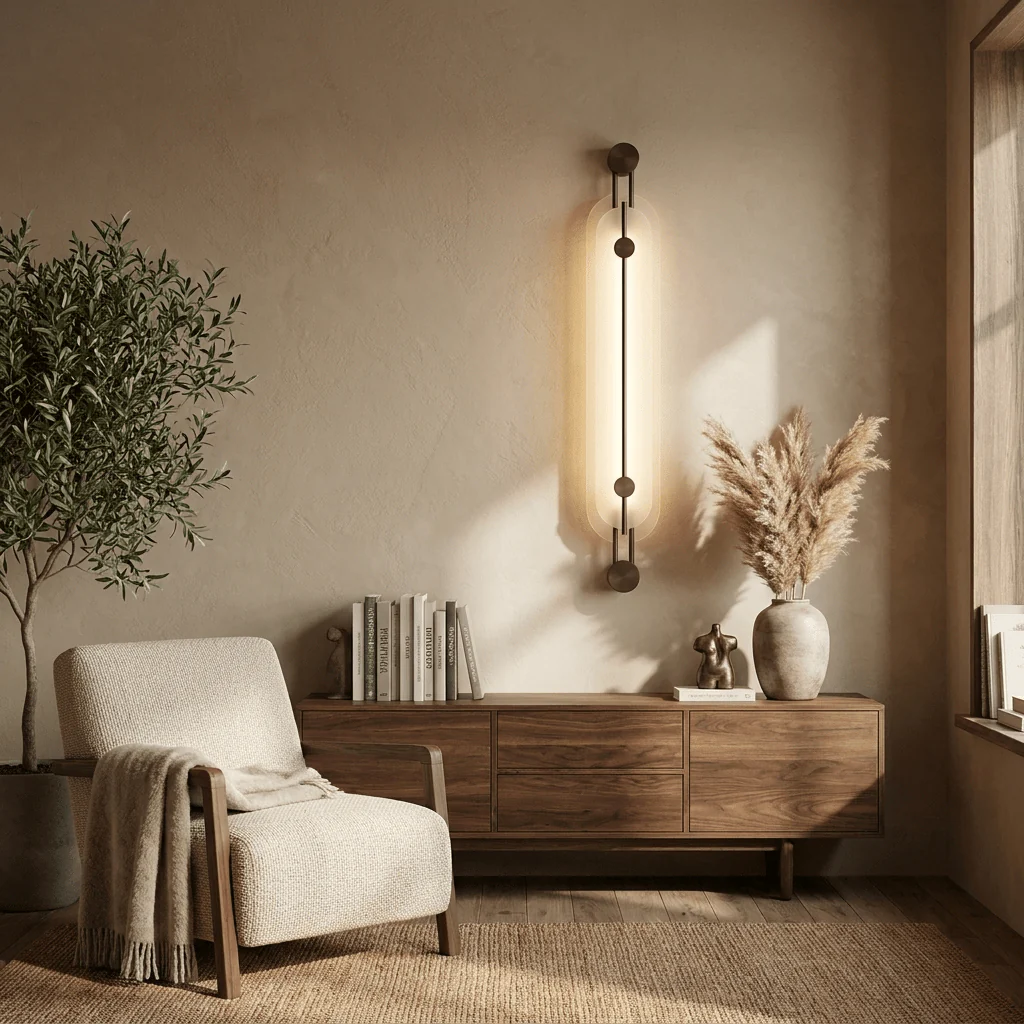 Architectural Alabaster Capsule Bronze Sconce