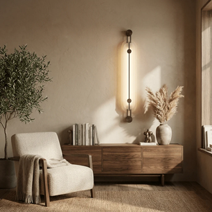 Architectural Alabaster Capsule Bronze Sconce