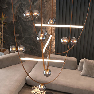 Belt Leather Ball Chandelier