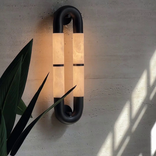 Volterra Dual-Crescent Alabaster Sconce
